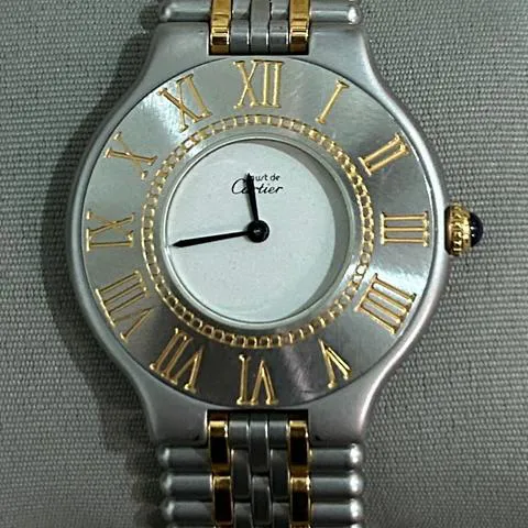 Cartier 21 Must de Cartier 9010 28mm Yellow gold and Stainless steel White