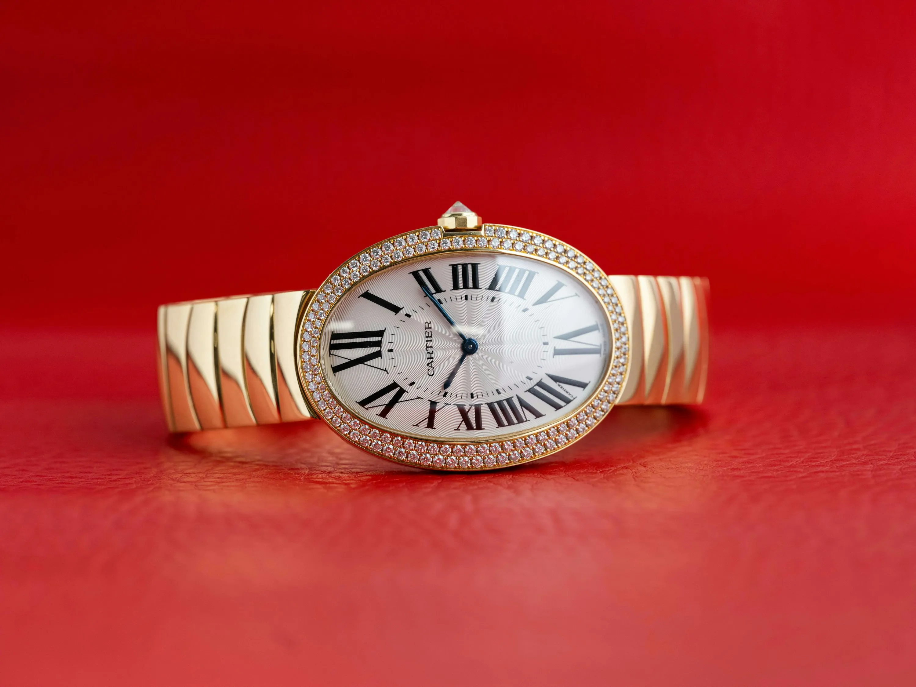 Cartier Baignoire wb520021 34mm Yellow gold and Diamond Silver 1