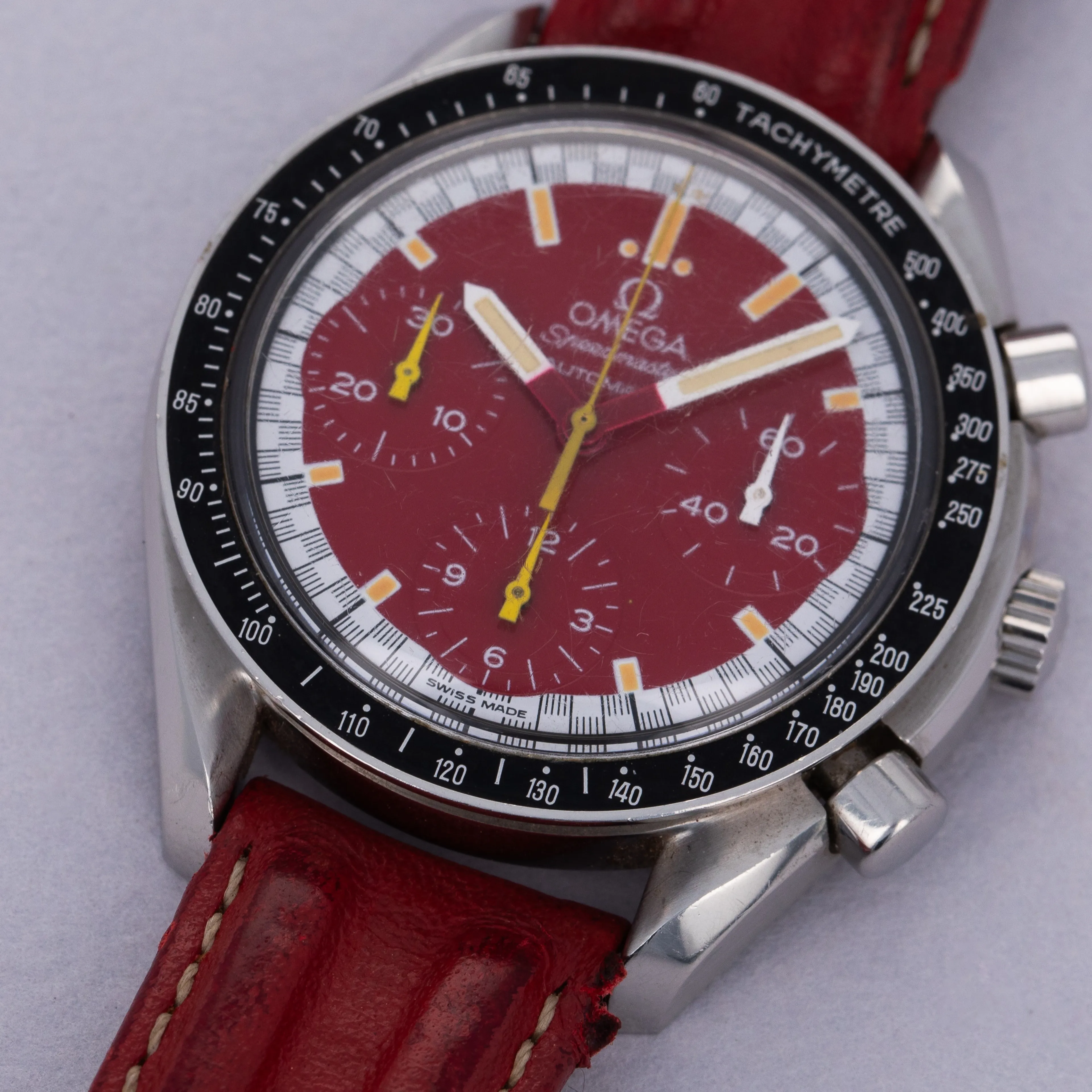 Omega Speedmaster Reduced 3810.61.41 39mm Stainless steel Red 2