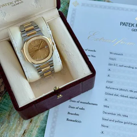 Patek Philippe Nautilus 3800/1JA 37mm Yellow gold and Stainless steel Champagne 3