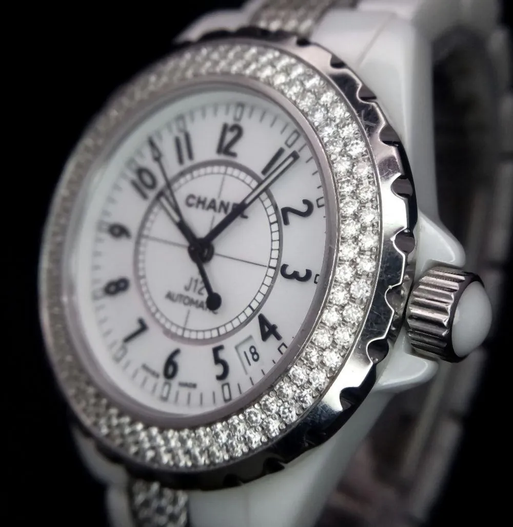 Chanel J12 39mm Ceramic and Stainless steel and Diamond White 2