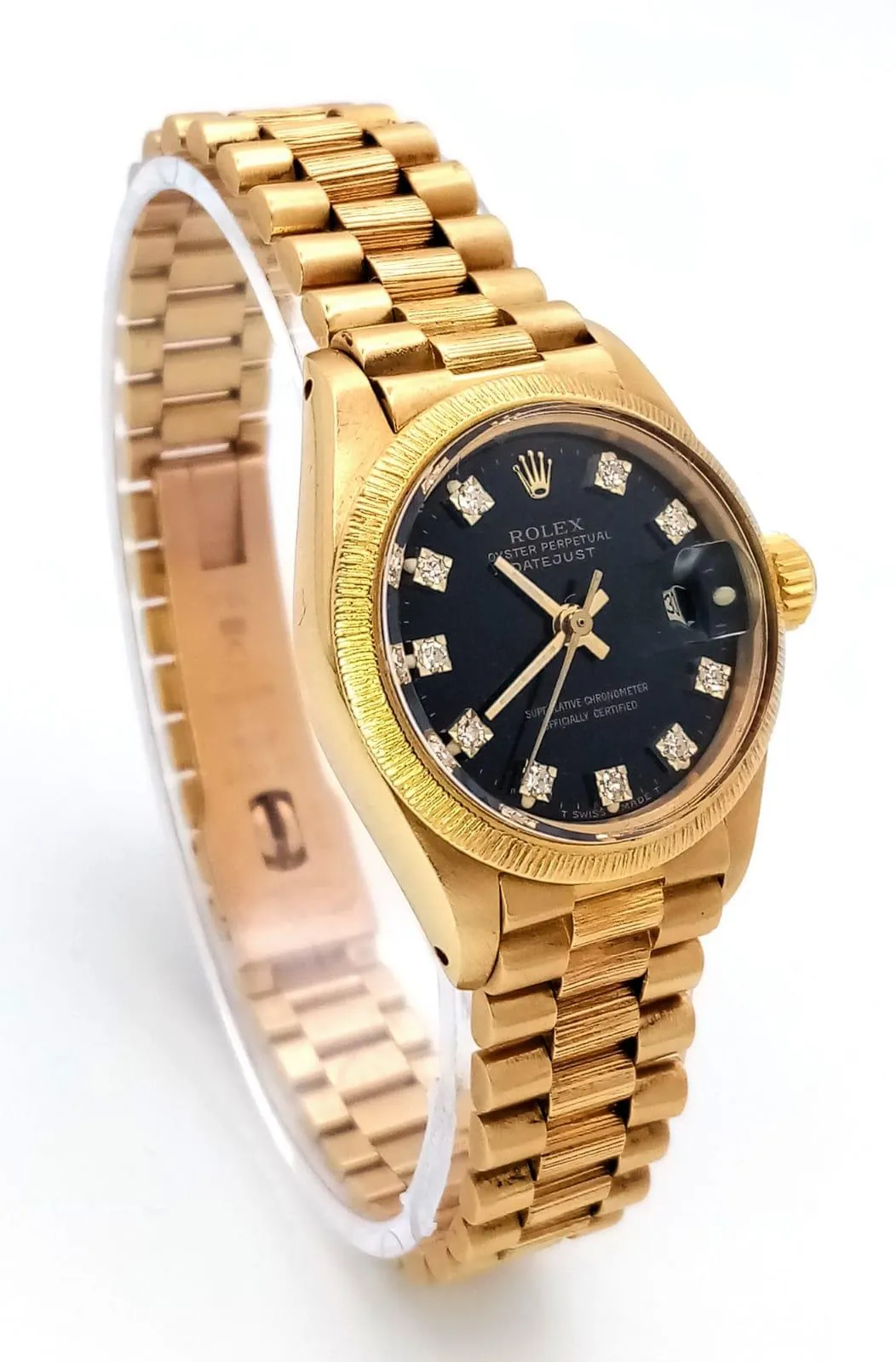 Rolex Oyster Perpetual 26mm 18k Gold Black 1