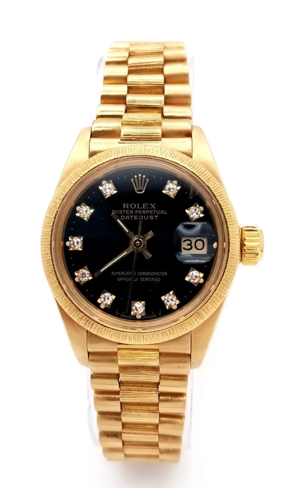 Rolex Oyster Perpetual 26mm 18k Gold Black 2