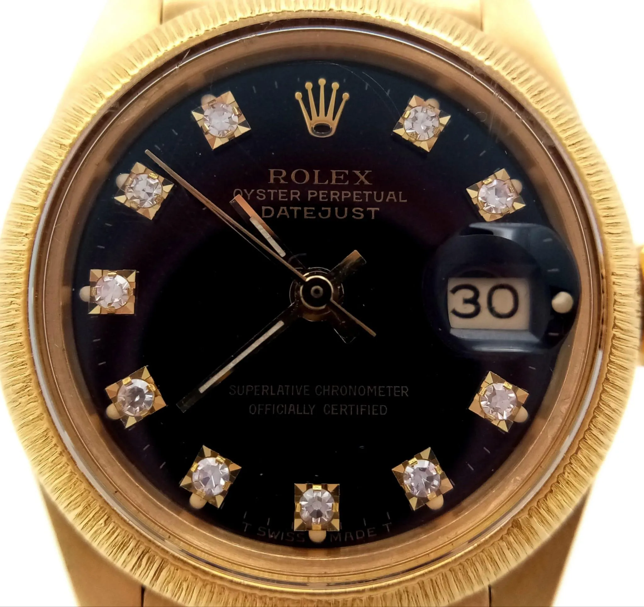 Rolex Oyster Perpetual 26mm 18k Gold Black 3