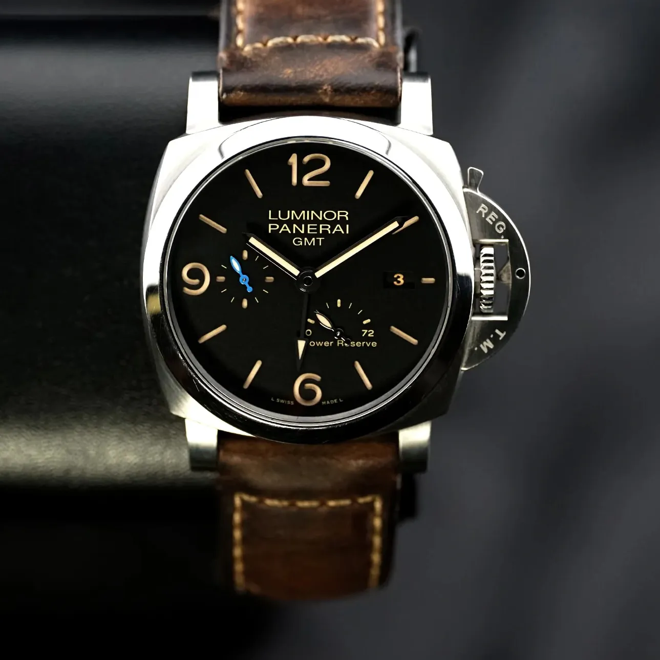 Panerai Luminor 1950 3 Days GMT Power  PAM 01321 44mm Stainless steel Black