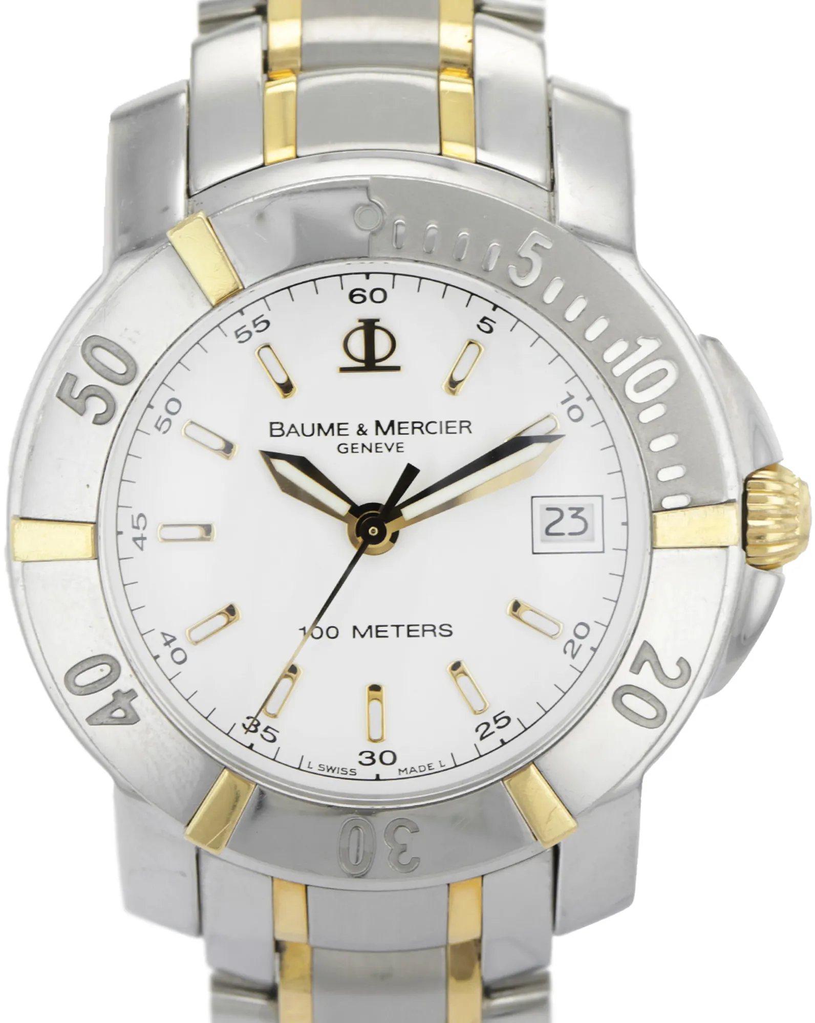 Baume & Mercier MV04F012. Yellow gold and Stainless steel White Japan |  Dealer | EveryWatch