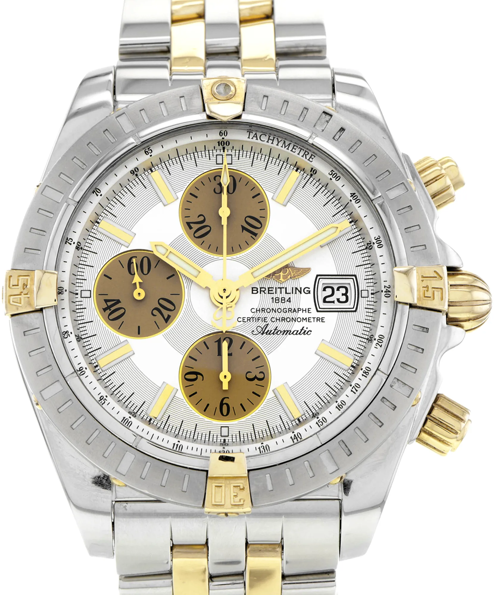 Breitling Chronomat B13356 44mm Yellow gold Silver