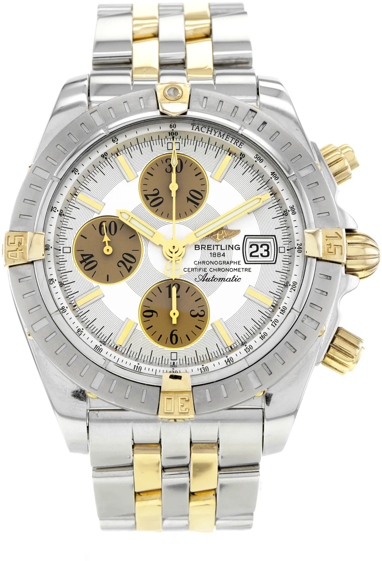 Breitling Chronomat B13356 44mm Yellow gold Silver 1