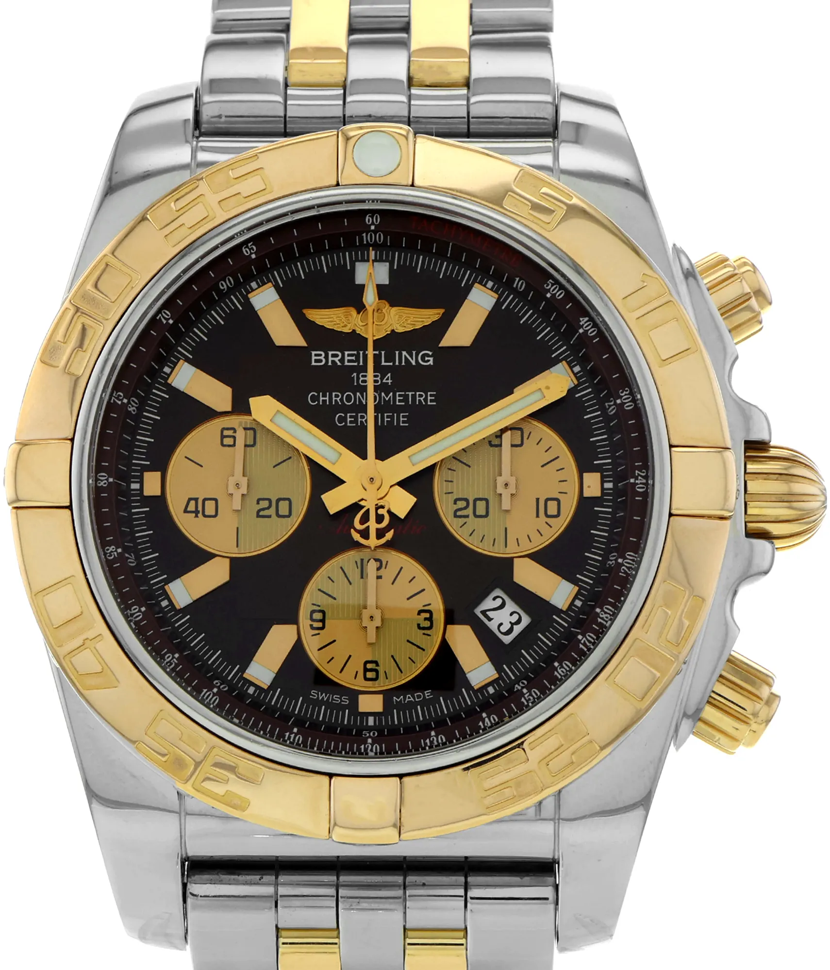 Breitling Chronomat CB 0110 44mm Yellow gold and Stainless steel and 18k yellow gold Brown