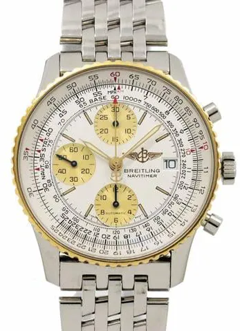 Breitling Navitimer D13022 41mm Yellow gold and Stainless steel Silver