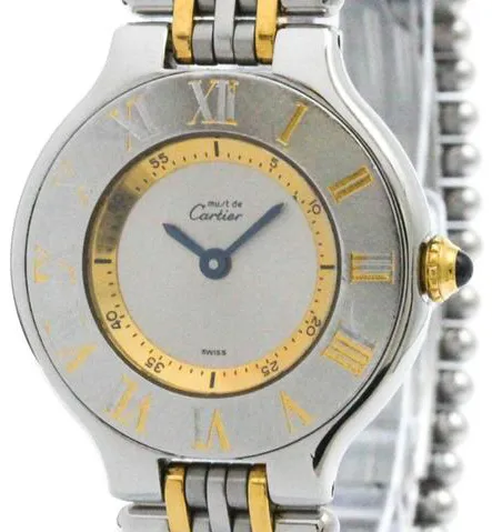 Cartier 21 Must de Cartier 28mm Yellow gold and Stainless steel Silver