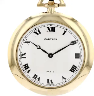 Cartier Vintage Pocket Watch 6526 18k yellow gold White