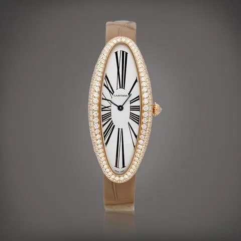 Cartier Baignoire Allongée WJBA0006 47mm Yellow gold Silver