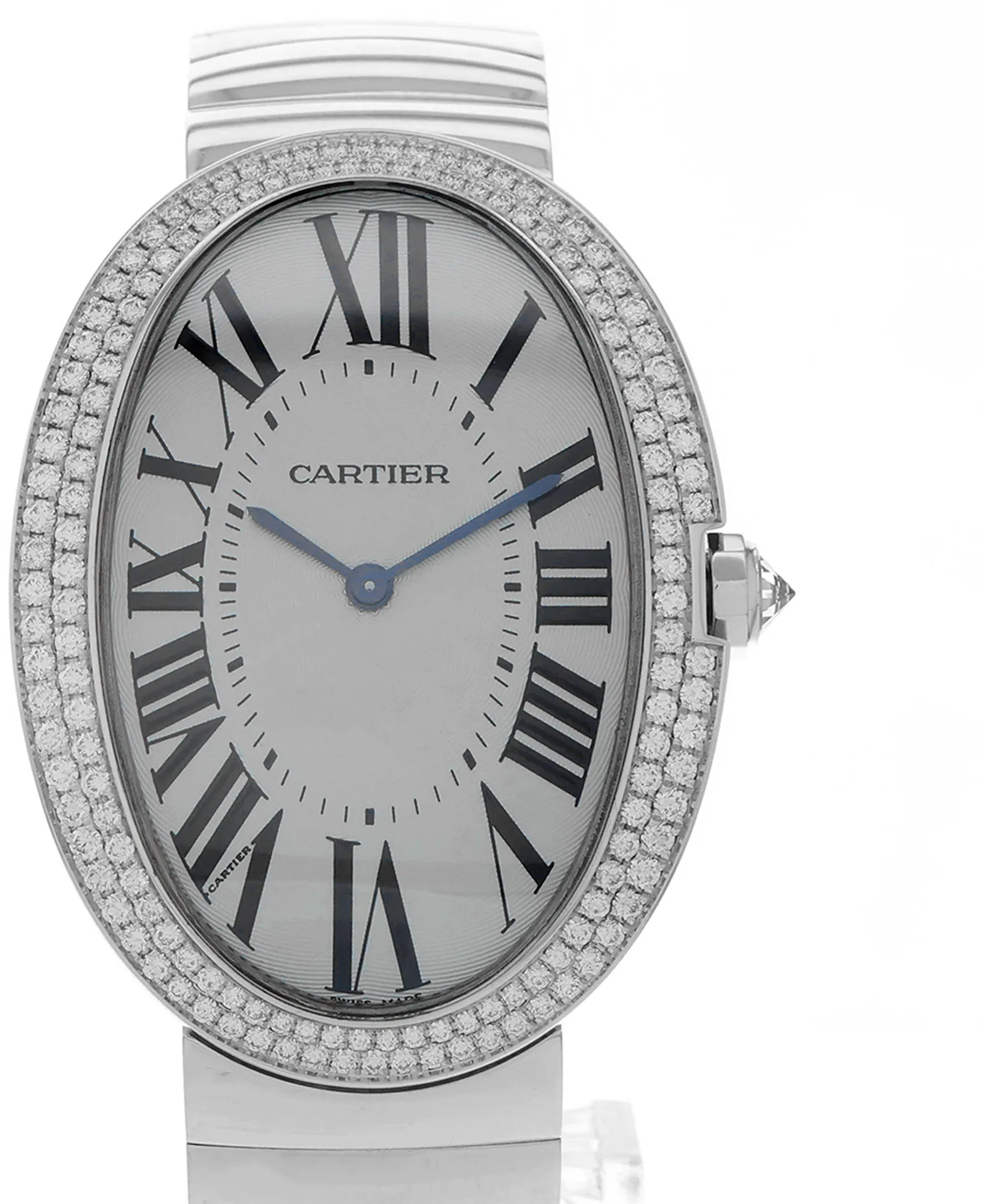 Cartier Baignoire WB520010 3032 44mm White gold and 18k white gold Silver