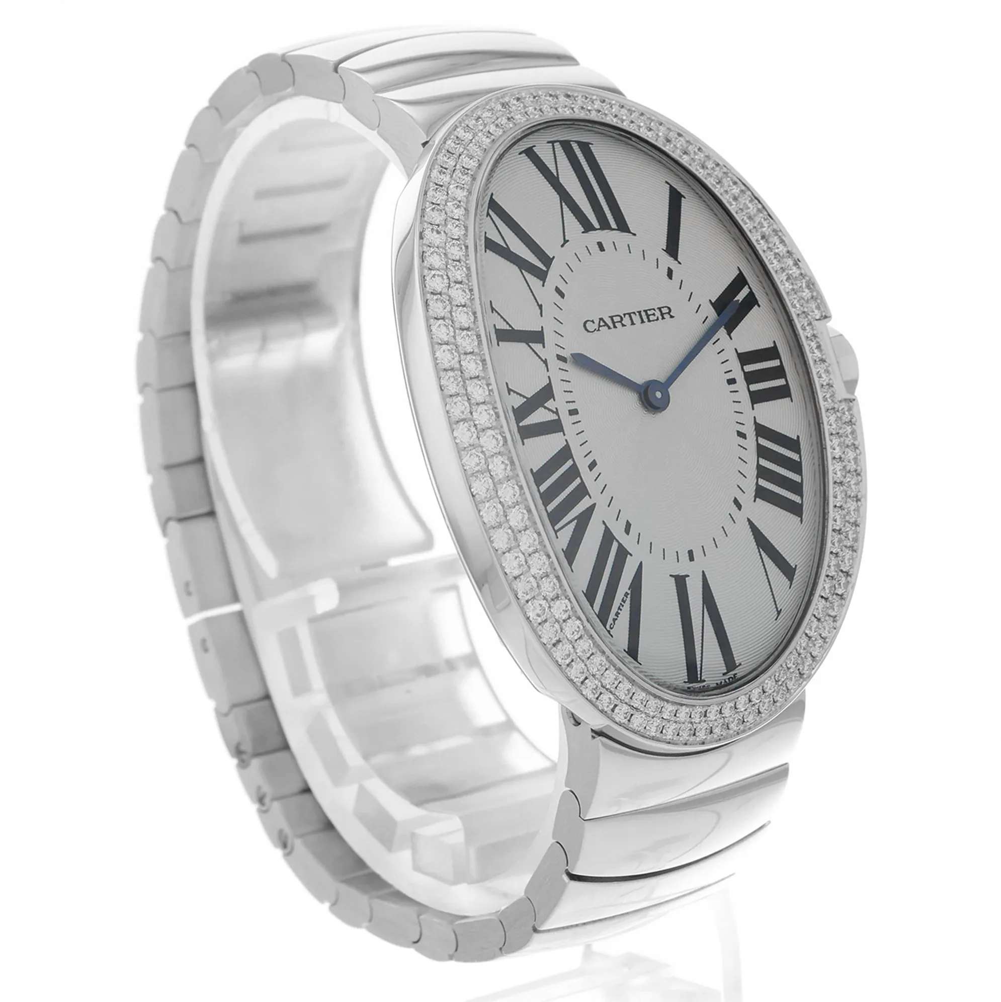 Cartier Baignoire WB520010 3032 44mm White gold and 18k white gold Silver 3