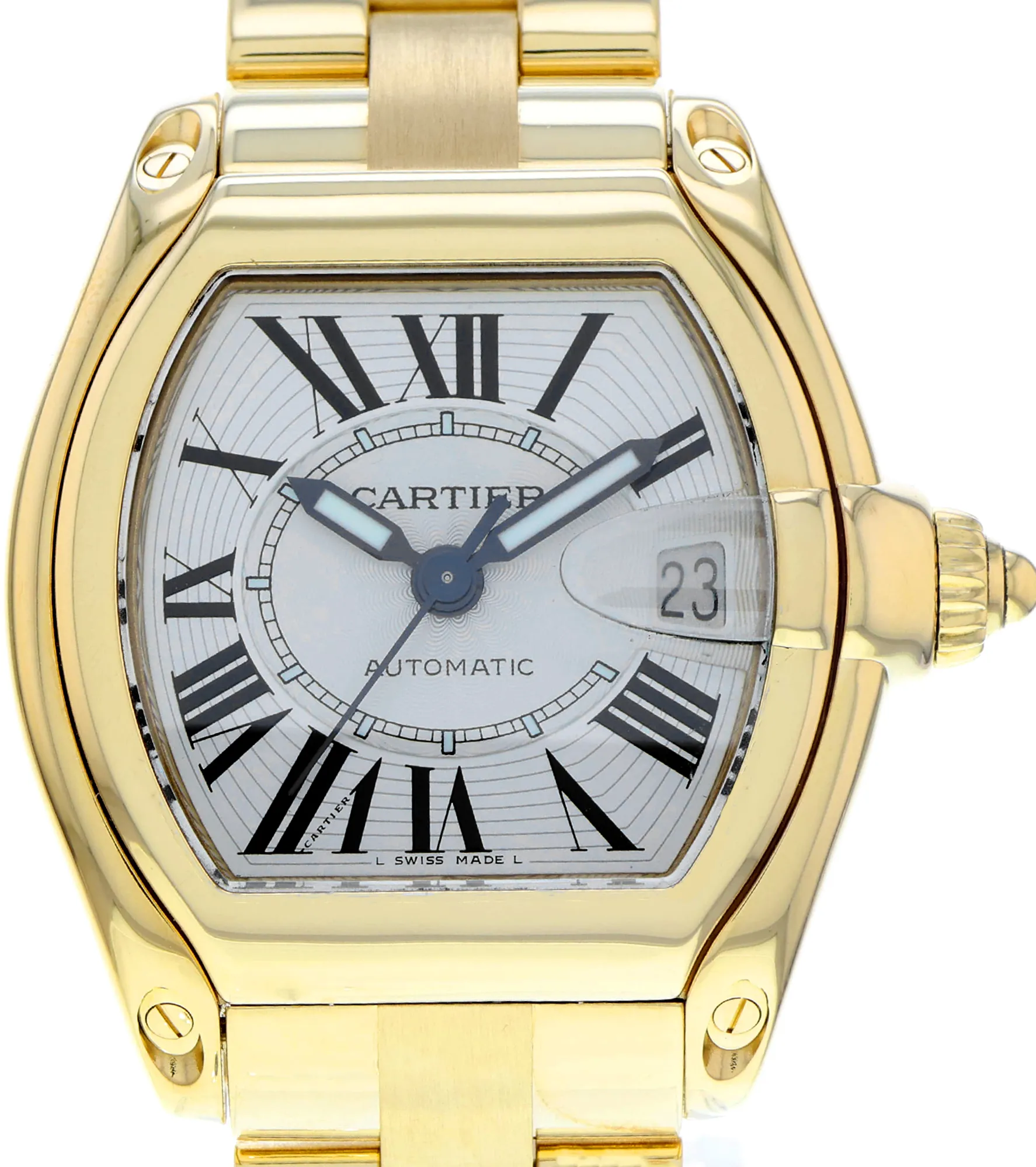 Cartier Roadster W62005V1 2524 37mm Yellow gold and 18k yellow gold White