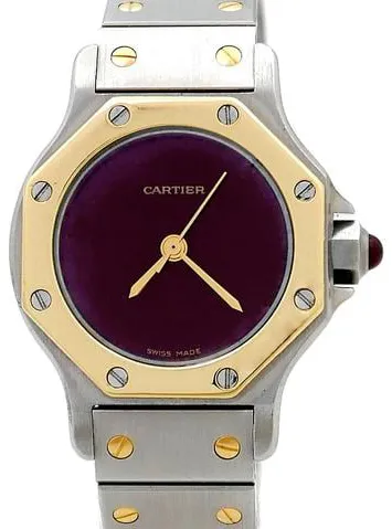 Cartier Santos 0907 24mm Yellow gold and Stainless steel Bordeaux