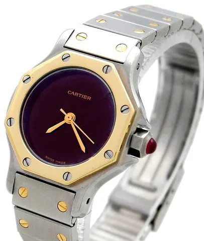 Cartier Santos 0907 24mm Yellow gold and Stainless steel Bordeaux 3