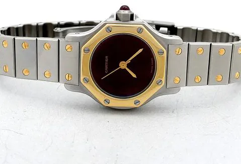 Cartier Santos 0907 24mm Yellow gold and Stainless steel Bordeaux 4