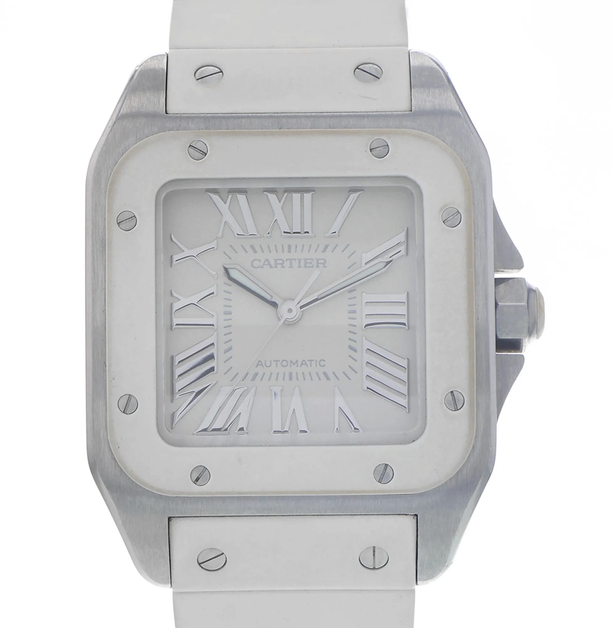 Cartier Santos 100 2878 33mm Stainless steel White