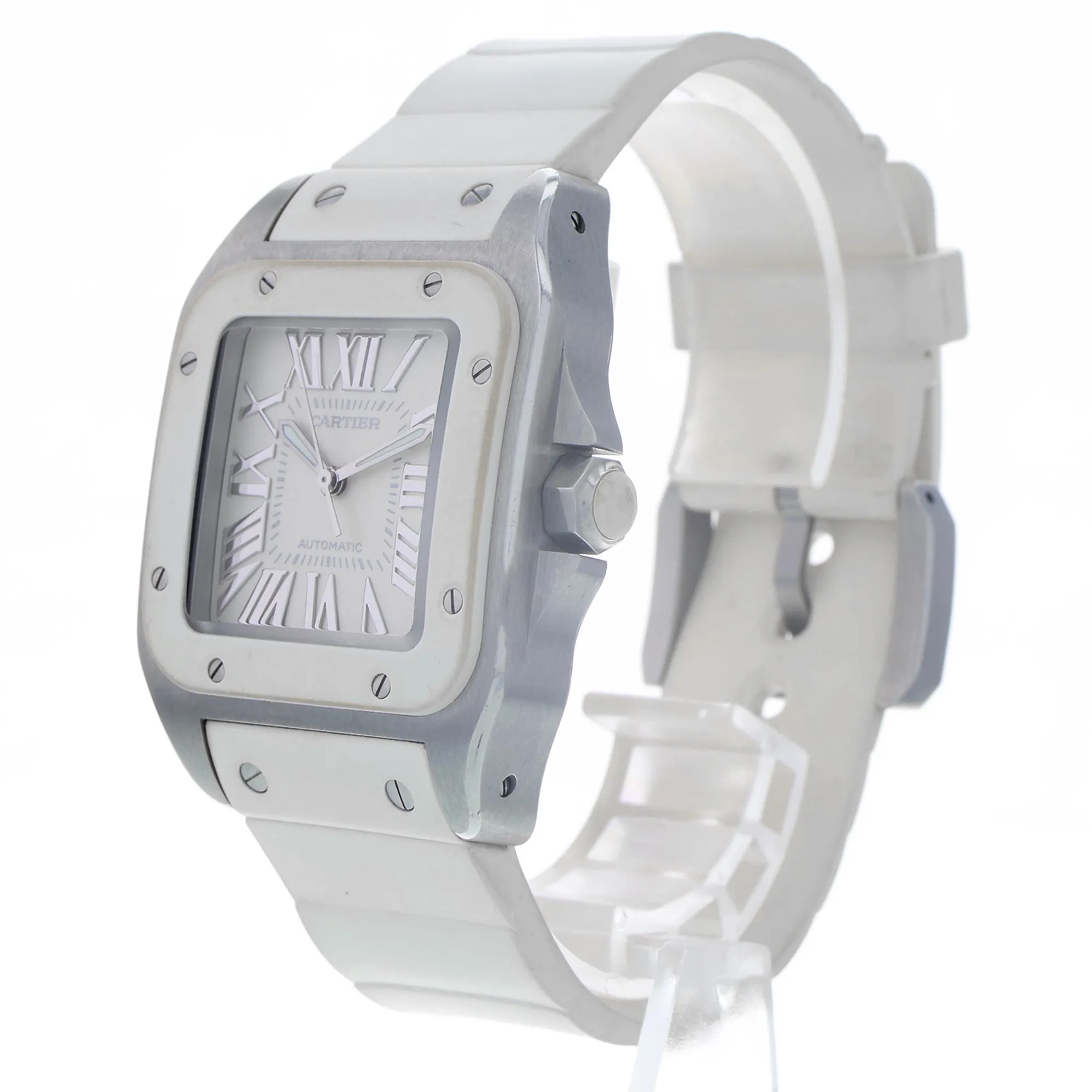 Cartier Santos 100 2878 33mm Stainless steel White 1