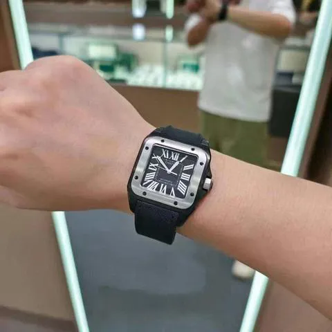 Cartier Santos 100 W2020010 51mm Stainless steel Black 1