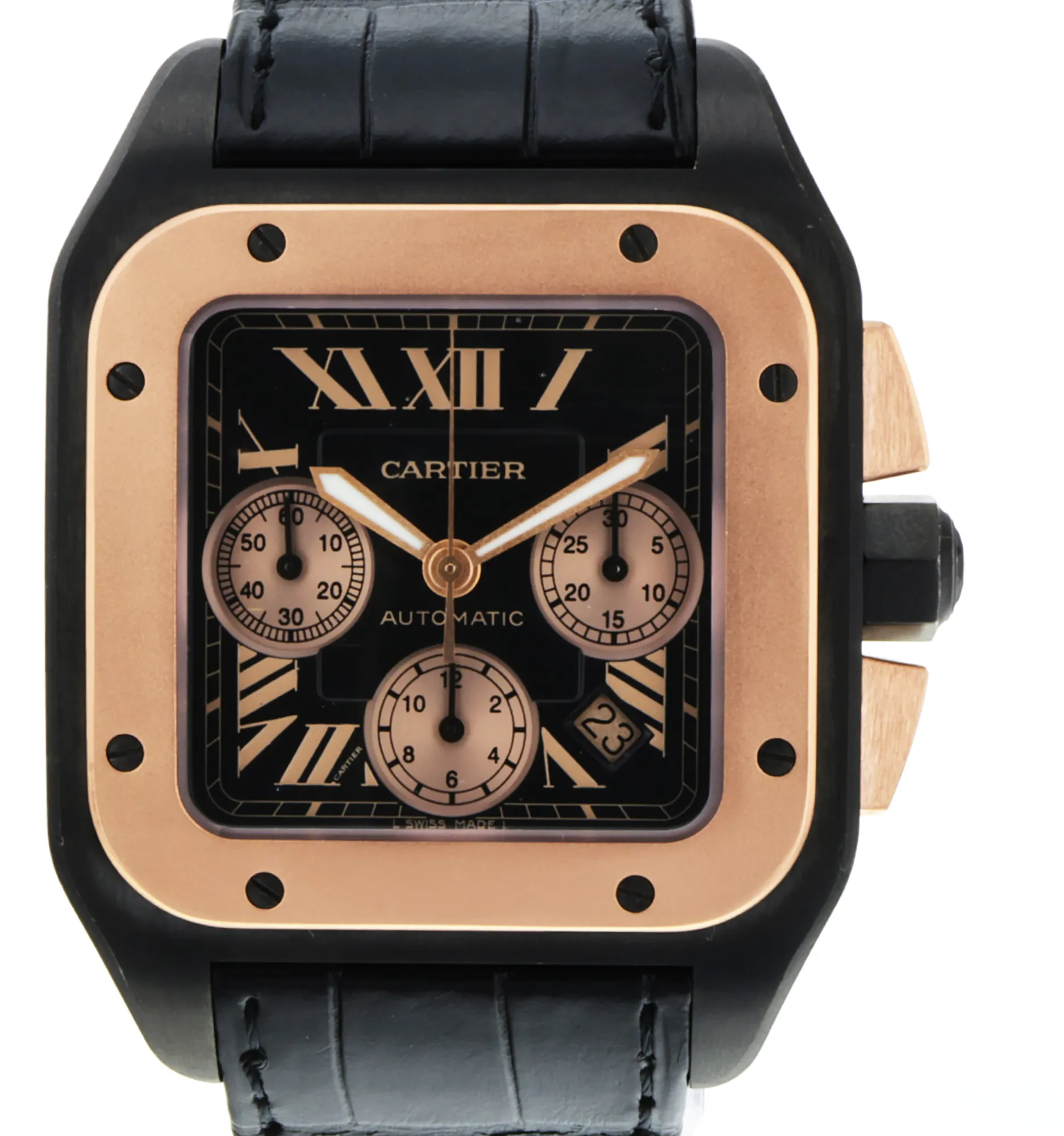 Cartier Santos 100 W2020004-3104 54mm Titanium Black