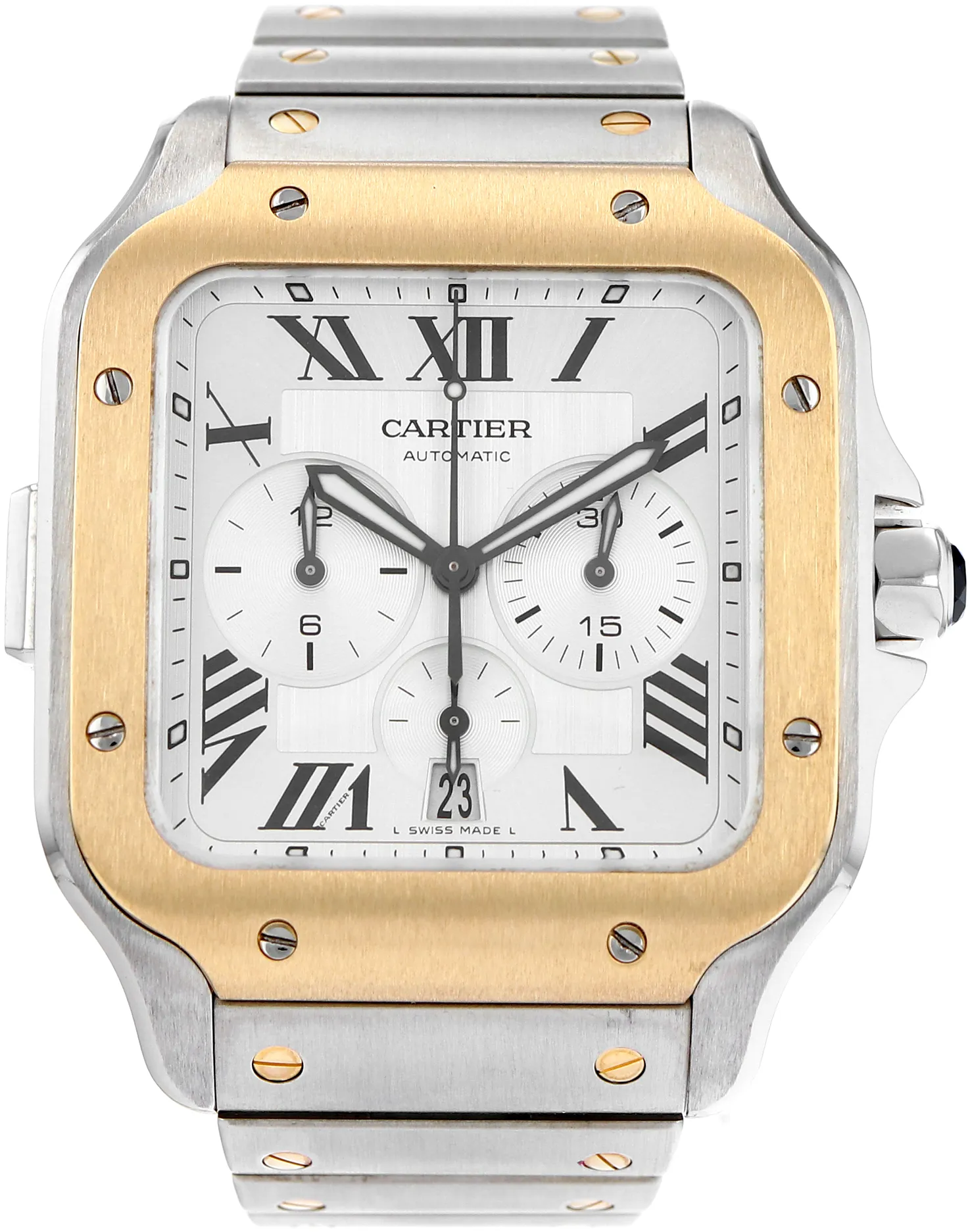 Cartier Santos W2SA0008 43mm Yellow gold Silver 1