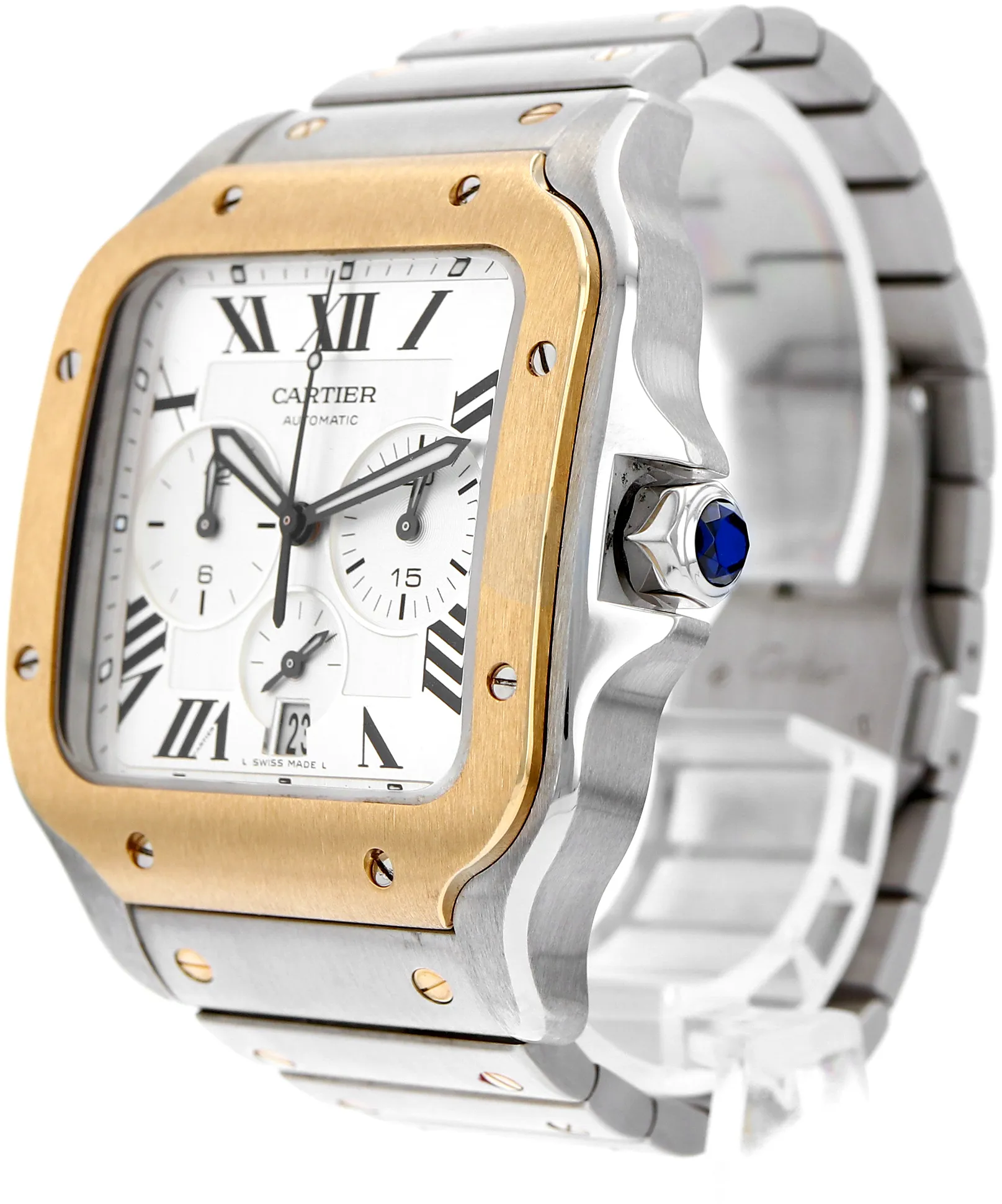 Cartier Santos W2SA0008 43mm Yellow gold Silver 4