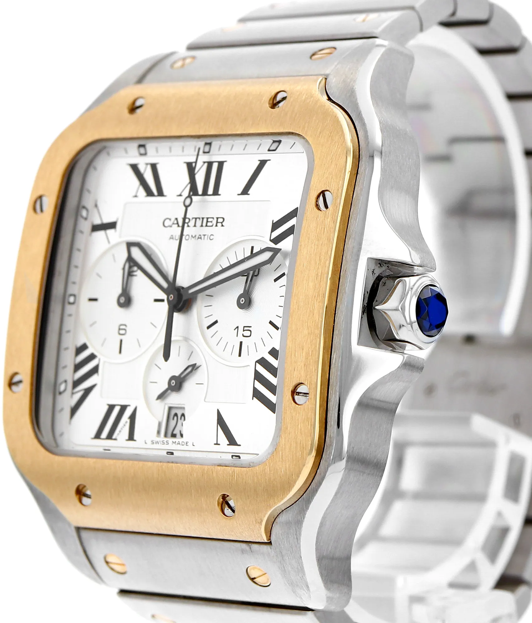 Cartier Santos W2SA0008 43mm Yellow gold Silver 5