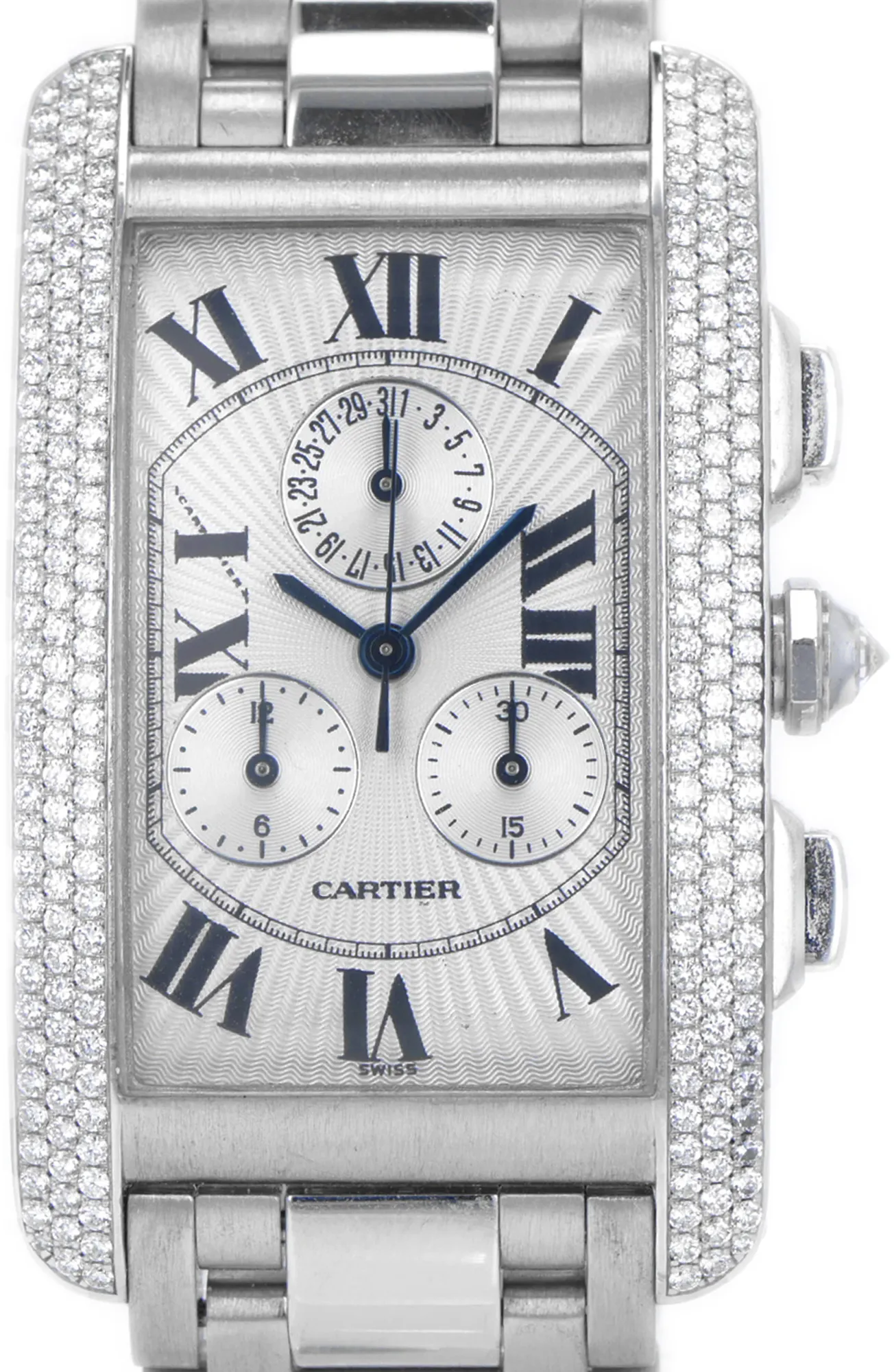 Cartier Tank Américaine 2339 26.5mm White gold and 18k white gold Silver