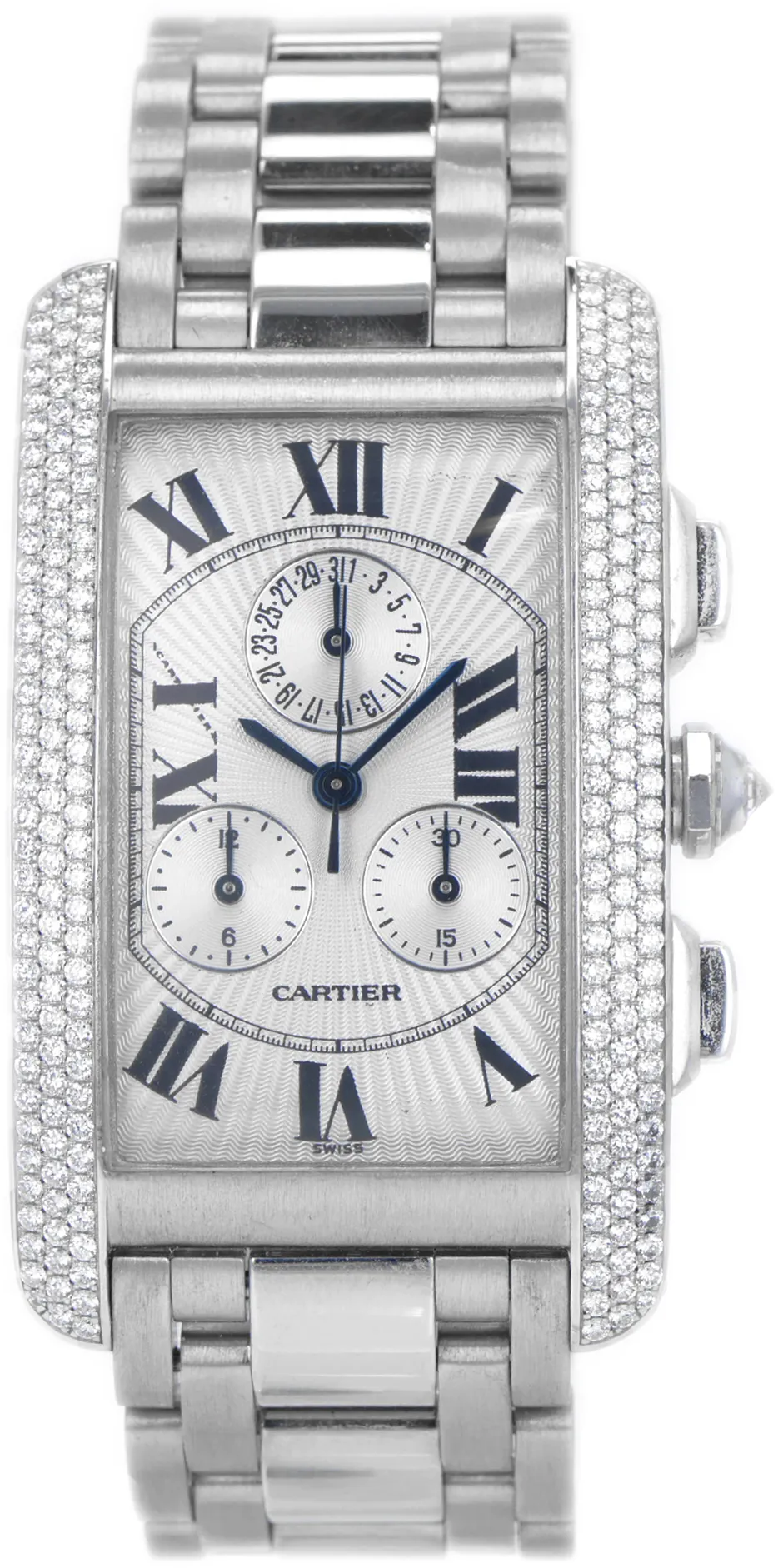 Cartier Tank Américaine 2339 26.5mm White gold and 18k white gold Silver 1