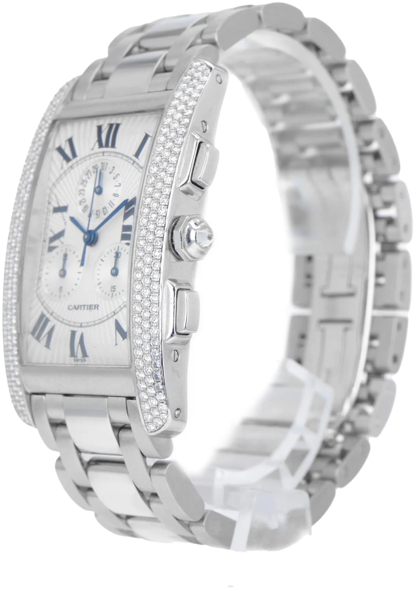 Cartier Tank Américaine 2339 26.5mm White gold and 18k white gold Silver 2