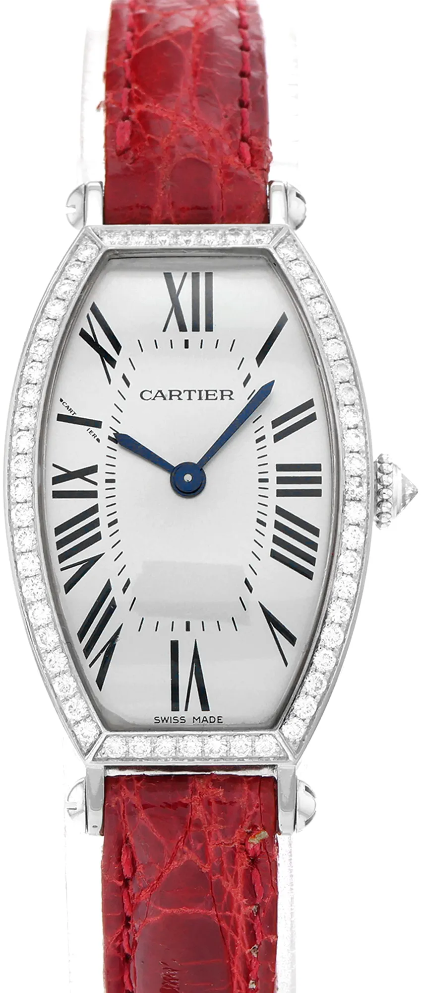 Cartier Tonneau 2711 21mm White gold and 18k white gold Silver