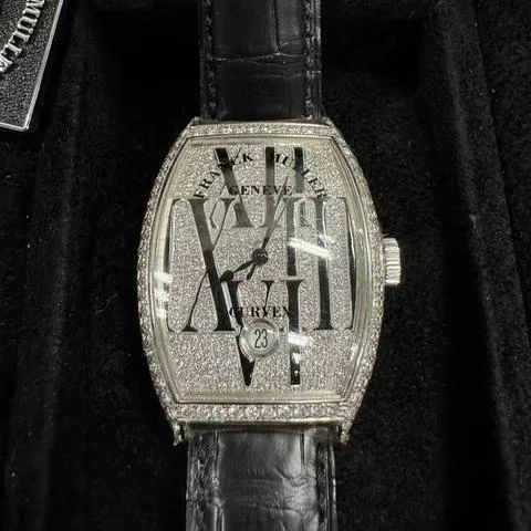 Franck Muller Cintree Curvex 6850 M SC DT R AL D CD 47mm White gold Silver