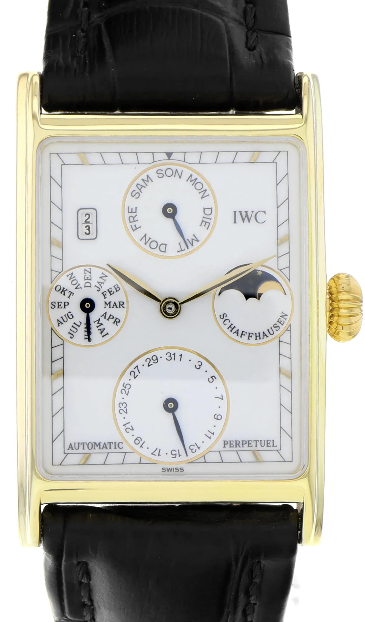 IWC Perpetual Calendar IWC3546 27mm Yellow gold and 18k yellow gold White