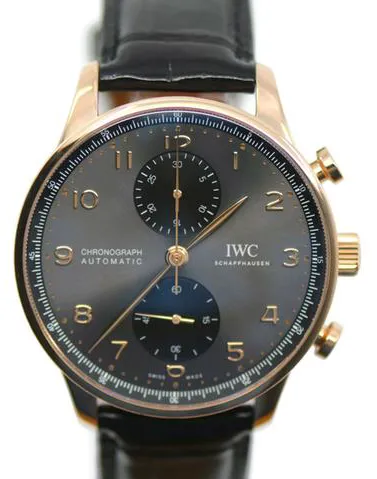 IWC Portuguese Chronograph IW371610 41mm Yellow gold Gray