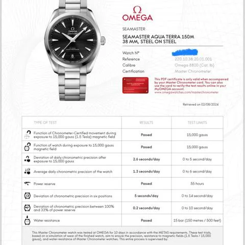 Omega Aqua Terra 220.10.38.20.01.001 38mm Stainless steel Black 3