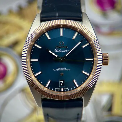 Omega Globemaster 130.23.39.21.03.001 39mm Yellow gold and Stainless steel Blue