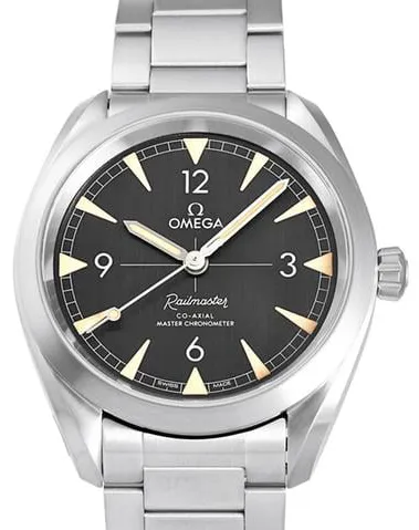 Omega Railmaster 220.10.40.20.01.001 40mm Stainless steel Black