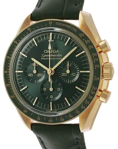 Omega Speedmaster Moonwatch 310.63.42.50.10.001 42mm Yellow gold Green