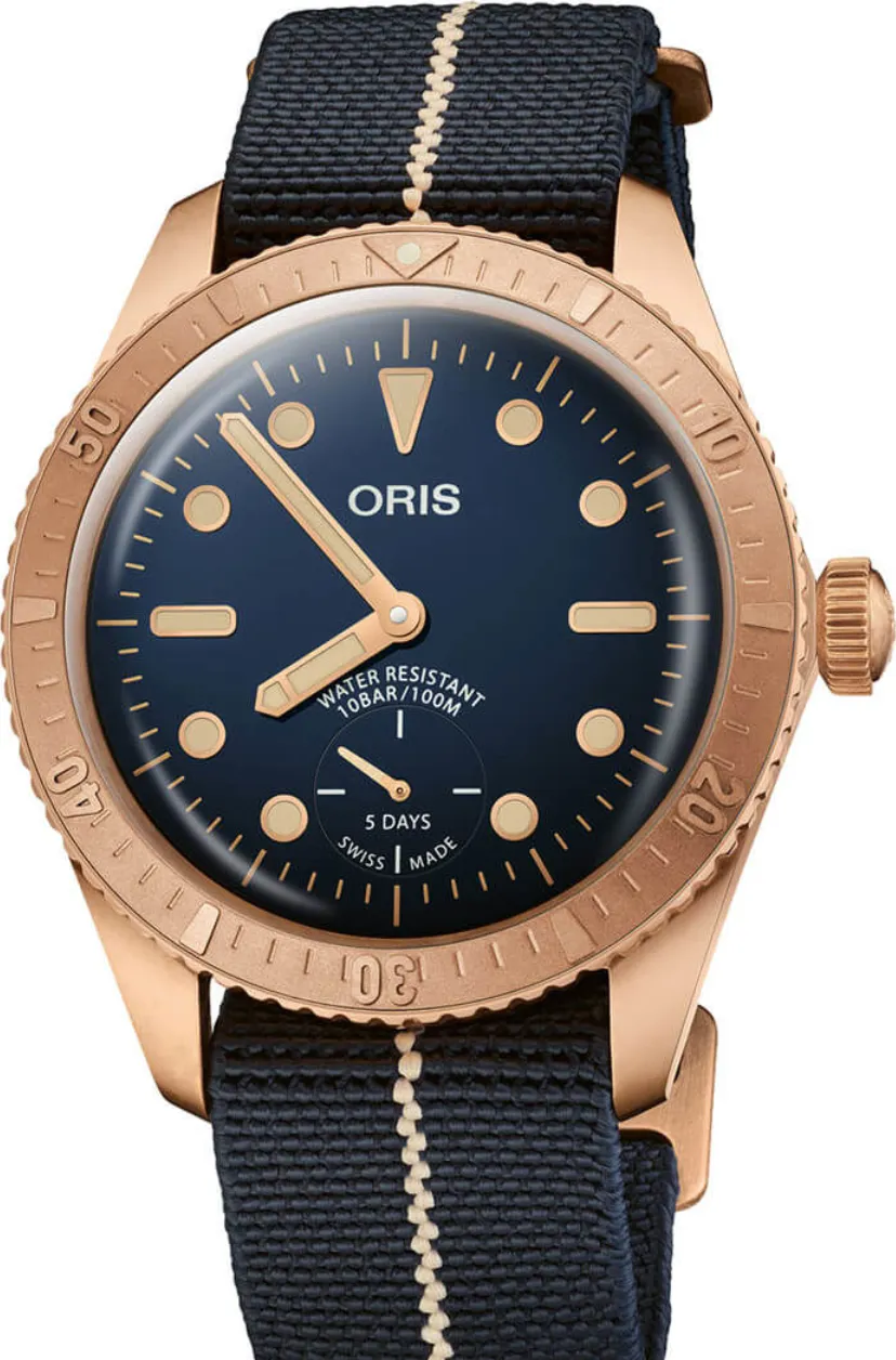 Oris Carl Brashear 01 401 7764 3185-Set 40mm Bronze Blue