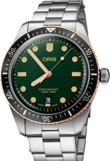 Oris Divers Sixty Five 01 733 7707 4357-07 8 20 18 Bronze and Stainless steel Green