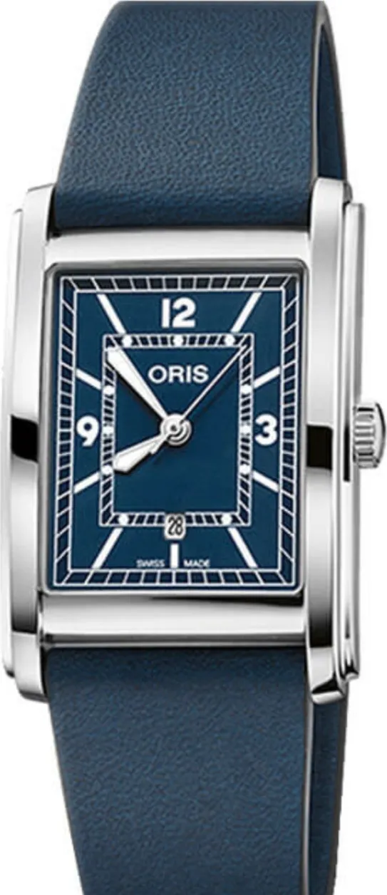 Oris Rectangular 01 561 7783 4065-07 5 19 17 25.5mm Stainless steel Blue