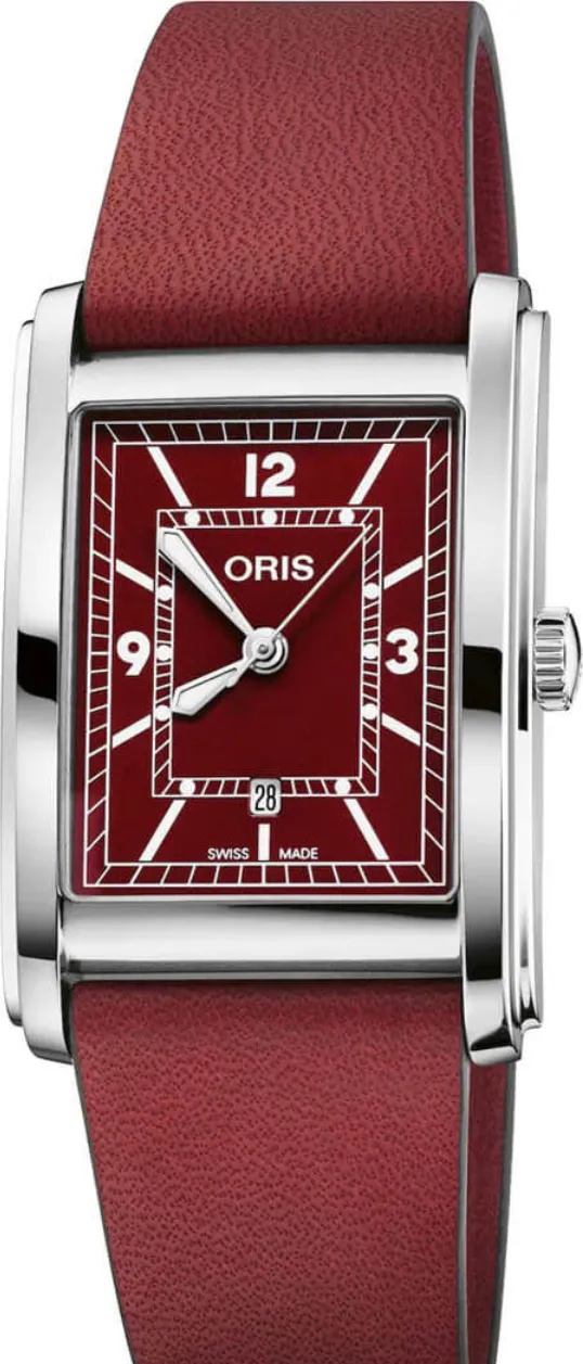 Oris Rectangular 01 561 7783 4068-07 5 19 18 25.5mm Stainless steel Red