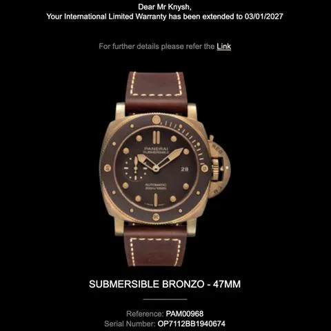 Panerai Submersible PAM 00968 47mm Bronze Brown 15