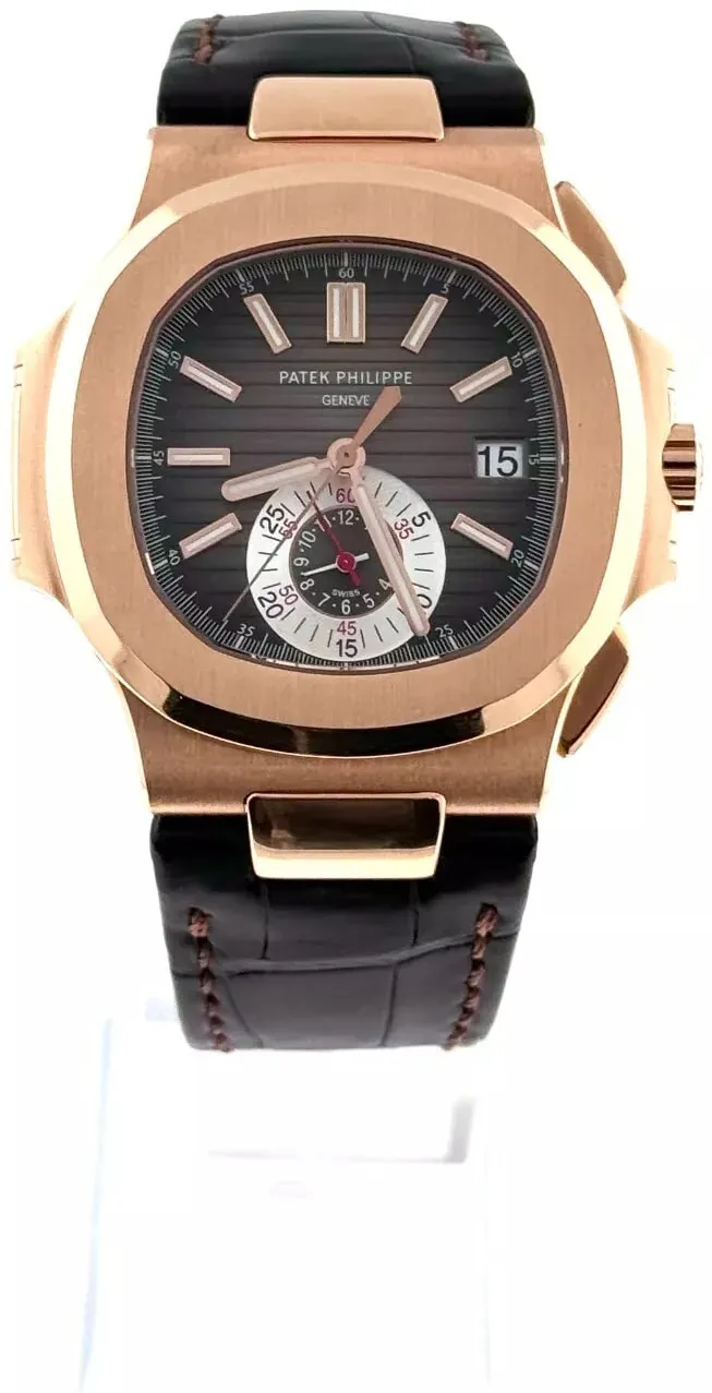 Patek Philippe Nautilus 5980R-001 40.5mm Rose gold Brown