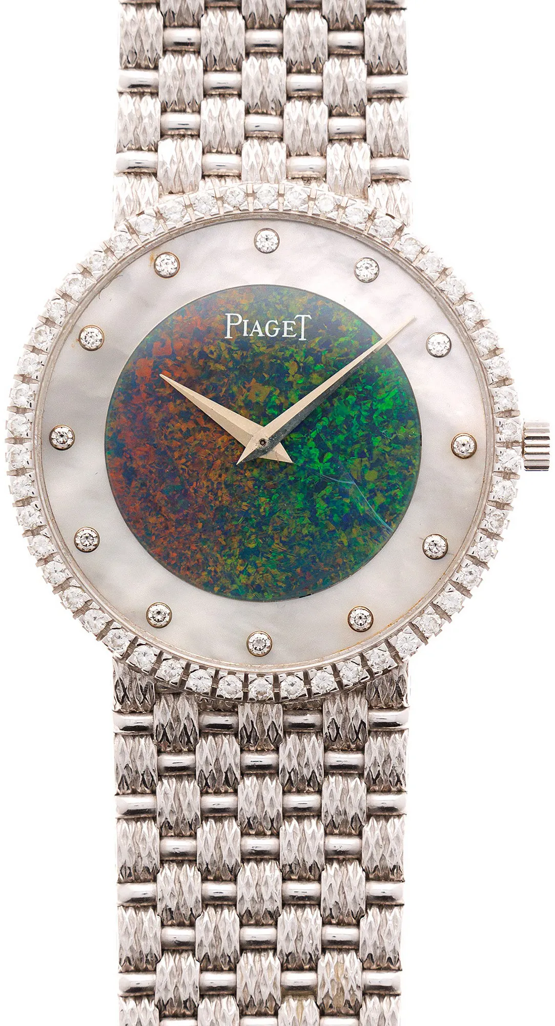 Piaget Vintage 9066 D23 31.5mm  18k WG Diamond and Opal and Mother-of-pearl