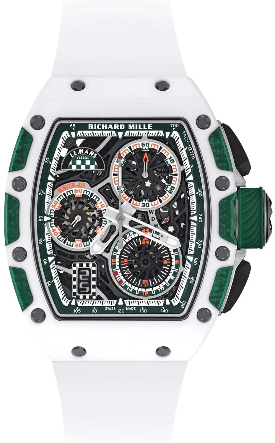 Richard Mille RM72-01 RM72-01 38.5mm White And Green Quartz TPT Skeletonized