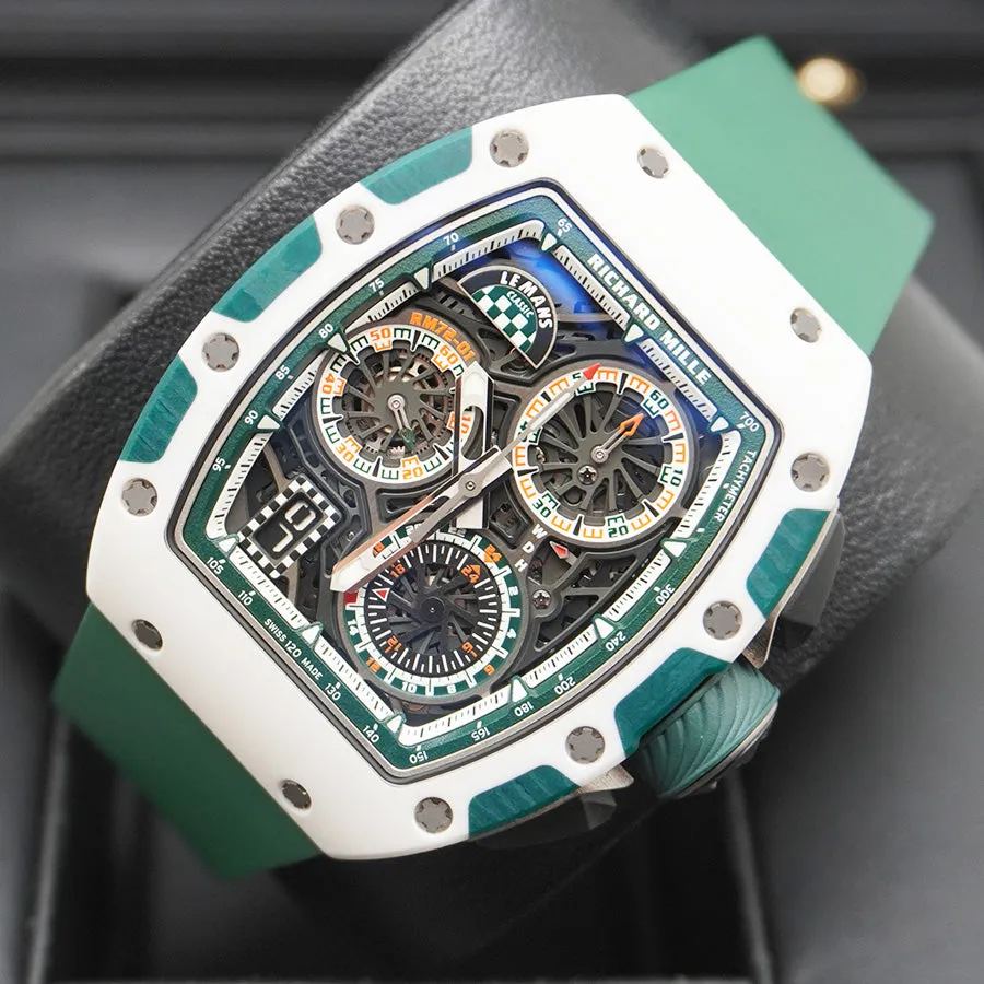 Richard Mille RM72-01 RM72-01 38.5mm White And Green Quartz TPT Skeletonized 2